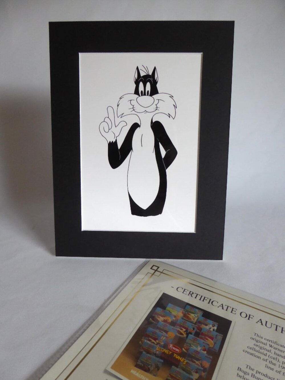 OOAK LOONEY TUNES WARNER BROS. PRODUCTION CEL ARTWORK SYLVESTER CAT (w/ C of A)